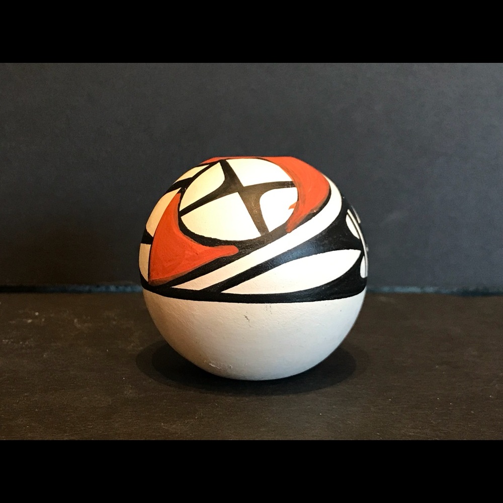 Isleta Pueblo Seed Pot 2.5” Polychrome Seed Pod Vase Bean Native New Mexico.